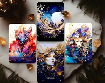 Clair de Lune Tarot Deck with Guidebook, Unique Tarot Cards, 78 Tarot Cards, Custom Design, Oracle Deck, Tarot Deck