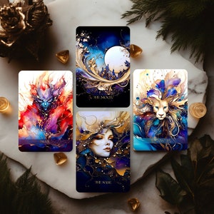 Baraja de tarot Clair de Lune con guía, cartas de tarot únicas, 78 cartas de tarot, diseño personalizado, baraja de oráculo, baraja de tarot