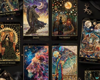 PRE-ORDER Tarot Deck with Guidebook, Unique Tarot Cards, 78 Tarot Cards, Custom Design, Oracle Deck, Tarot Deck