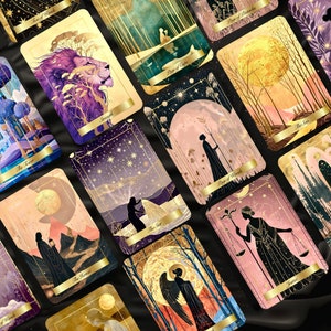 Ethereal Glow Tarot Deck with Guidebook, Unique Tarot Cards, 78 Tarot Cards, Custom Design, Oracle Deck, Tarot Deck