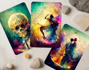 Talia Tarota Dusza Kryształu: 78 ręcznie ilustrowanych kart z przewodnikiem, opcjonalne złote krawędzie