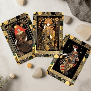 Oriental Tarot Deck with Guidebook, Unique Tarot Cards, 78 Tarot Cards, Custom Design, Oracle Deck, Tarot Deck image 6