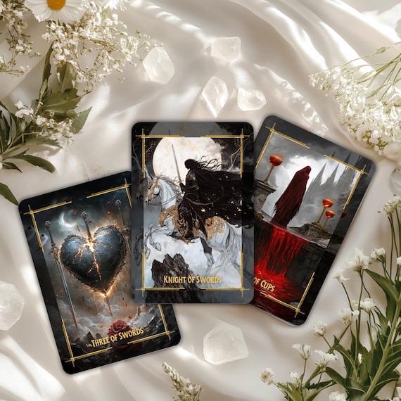 Nocturne Tarot Deck With Guidebook, Unique Tarot Cards, 78