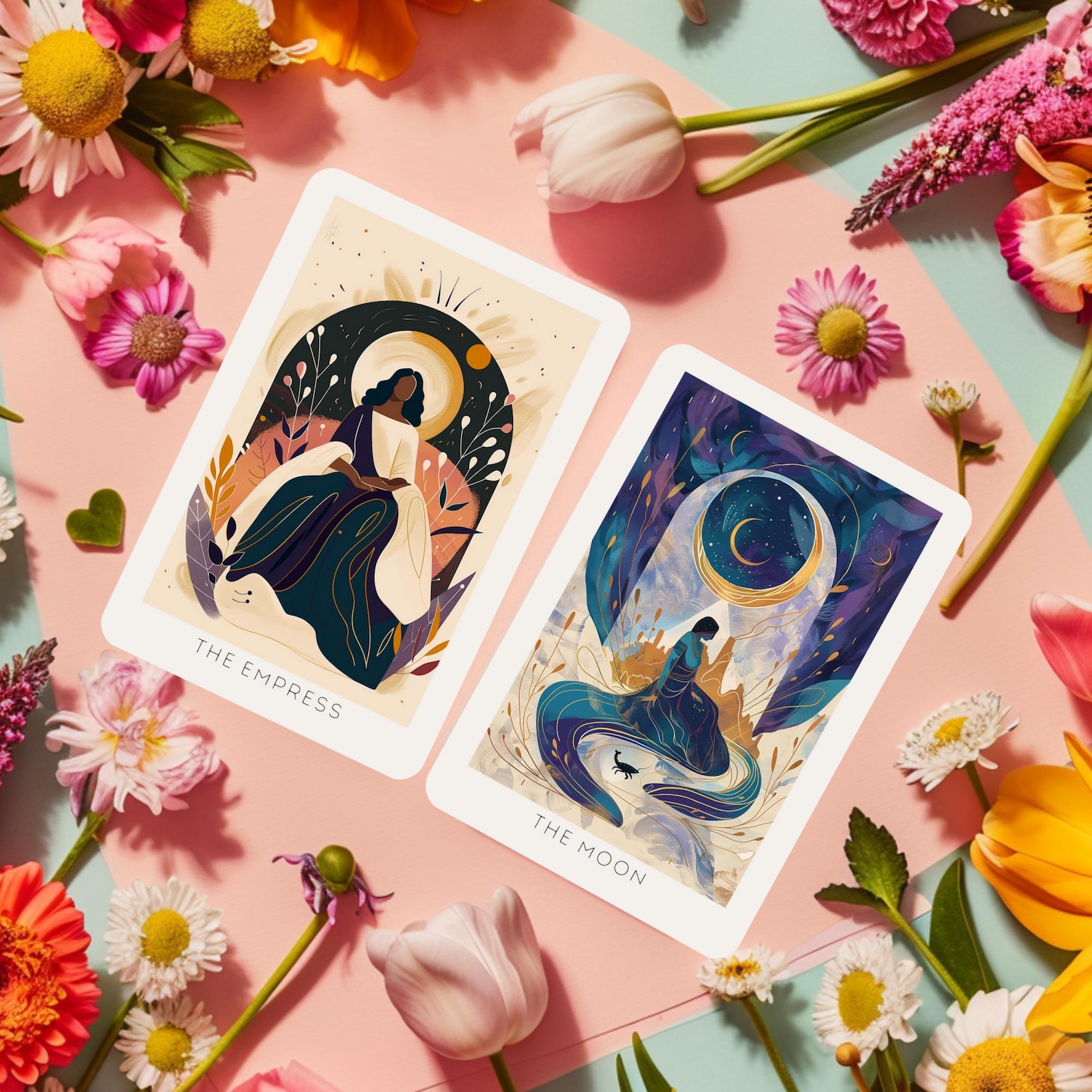 Orion Arcana Tarot Deck With Guidebook: 78 Custom Design Cards, Gold ...