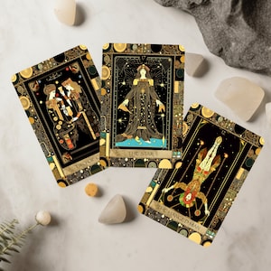 Oriental Tarot Deck with Guidebook, Unique Tarot Cards, 78 Tarot Cards, Custom Design, Oracle Deck, Tarot Deck image 7