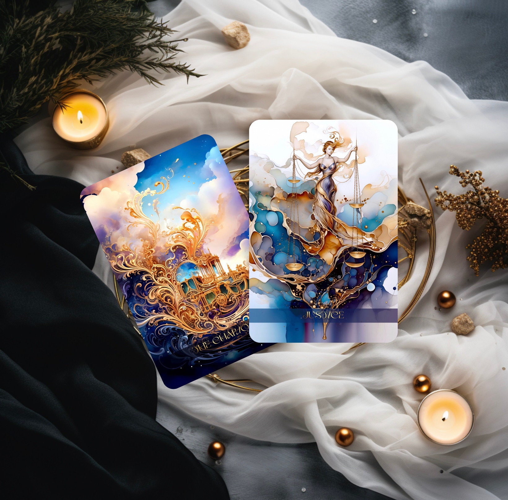 ガイドブック付きクレール・ド・ルーン タロットデッキ：手描き