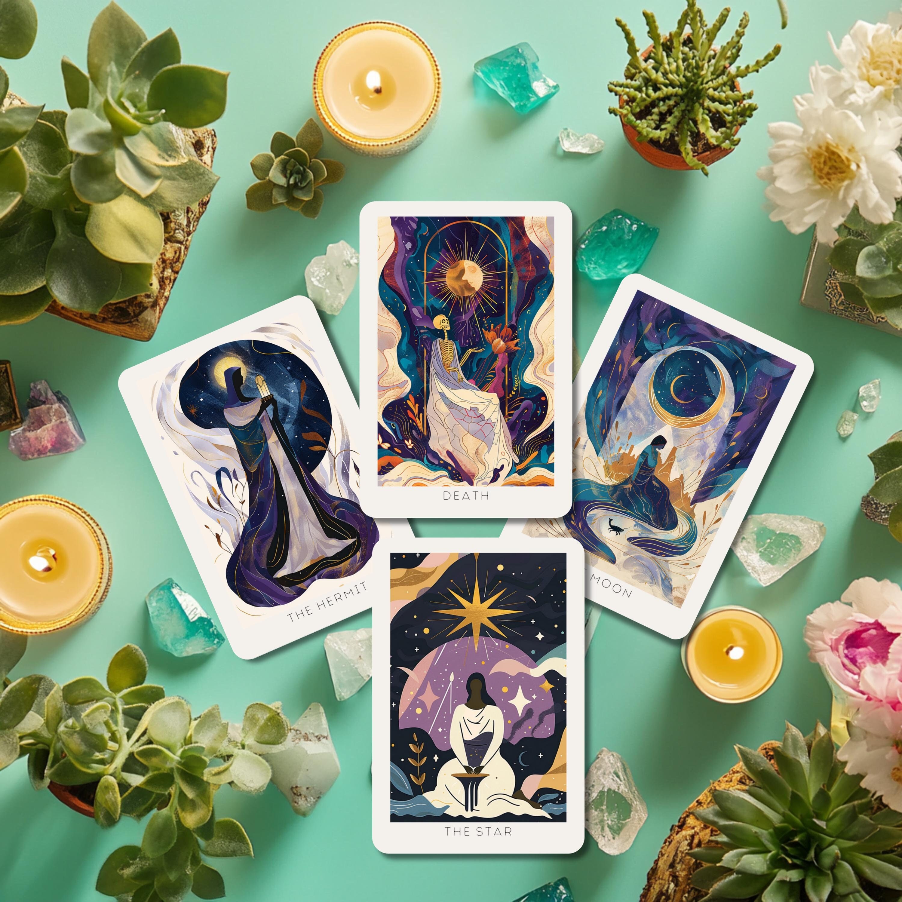 Orion Arcana Tarot Deck With Guidebook: 78 Custom Design Cards, Gold ...