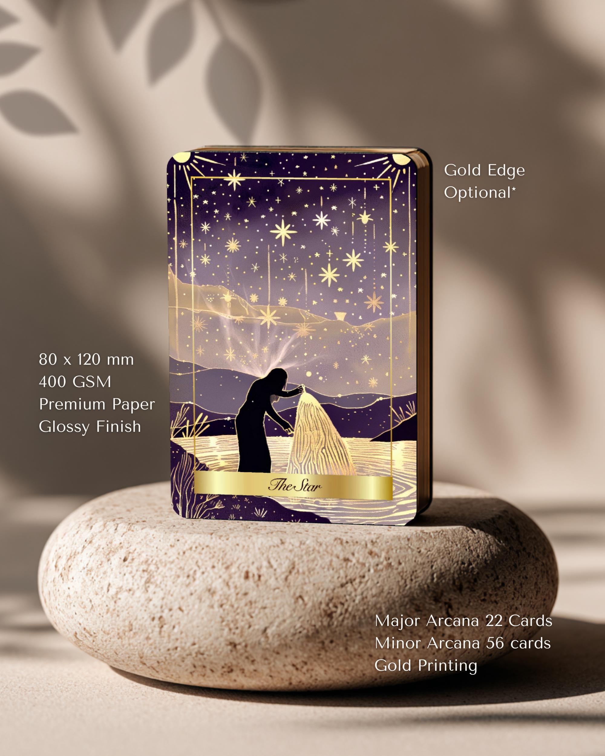 ガイドブック付きエセリアルグロータロットデッキ：78枚のユニークな