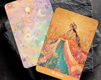 Flora Charm Tarot Deck: 78 Cards With Guidebook, Gold Edge Option