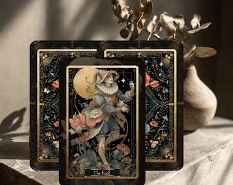 コズミックガーデンタロットデッキ：手描きイラストカード78枚、ガイド