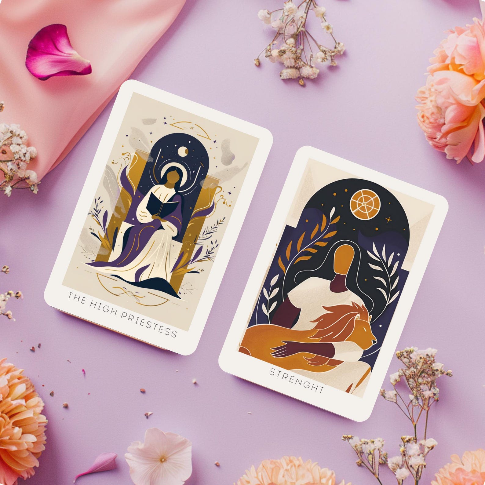Orion Arcana Tarot Deck With Guidebook: 78 Custom Design Cards, Gold ...
