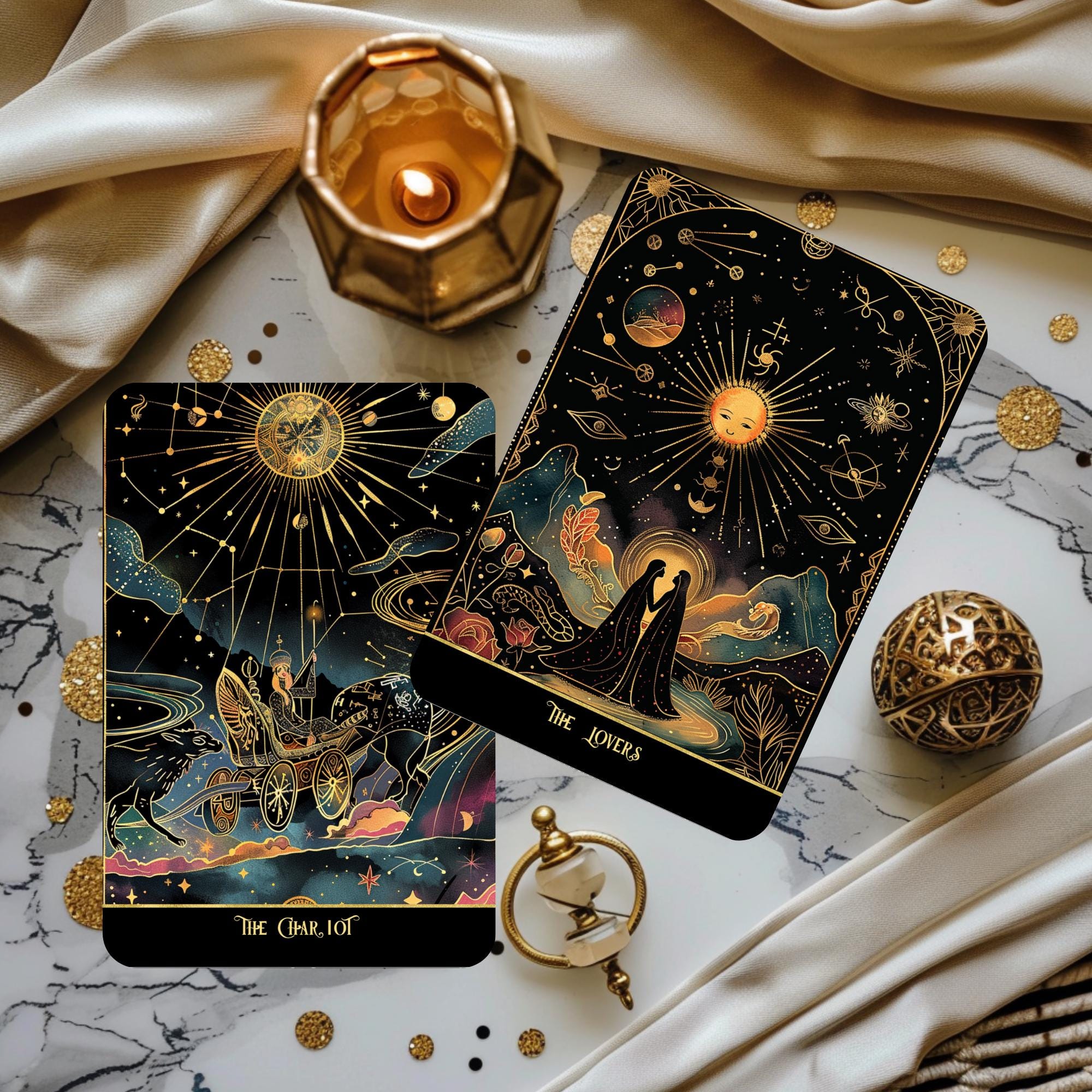 Nightborn Tarot Deck – 78 Gold Edged Cards with Guidebook – Dark Fantasy Oracle Deck, Gift for Collectors & Spiritual Soul Seekers