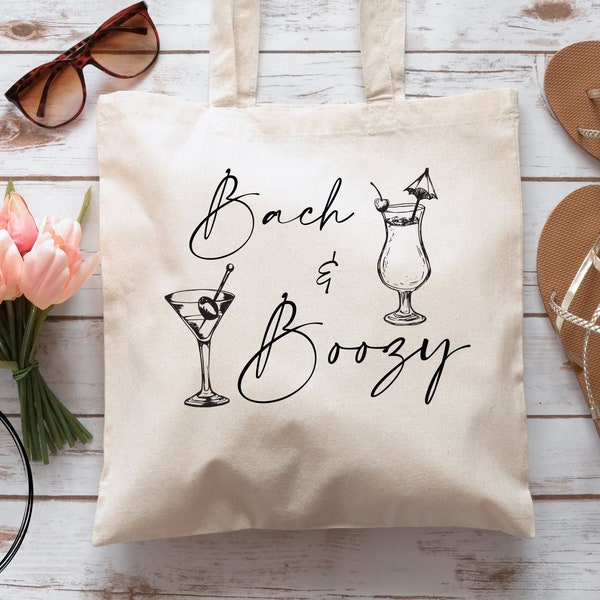 Bach and Boozy Tote Bag | Bachelorette Tote Bags | Bachelorette Gift | Bridal Party Gift | Beach Bachelorette | Vegas Bachelorette