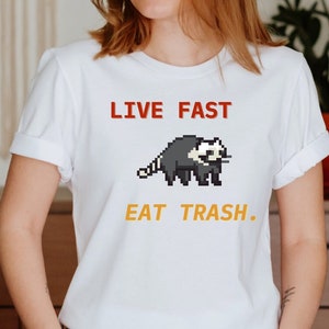 Funny Racoon Shirt | Funny Racoon Sweatshirt | Racoon Eat Trash Shirt | Live Fast Eat Trash Shirt | Live Fast Sweatshirt | Trash Panda