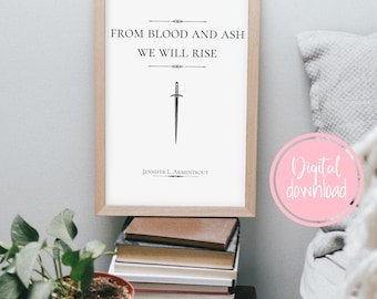 From Blood and Ash We Will Rise, FBAA Prints, From Blood And Ash Wall Art, Bookish Wall Art, BookTok Prints, Bookish Merch