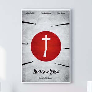 Hacksaw Ridge Movie Poster - Wall Art - Minimalist Art Decor - Cinema Lover - Vintage Home Decor - Contemporary Artwork - War Movie - Gift