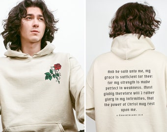 Men's Christian hoodie, Bible verse hoodie, Christian streetwear, Jesus sweatshirt, oversized Jesus hoodie, Faith sweatershirt, gift for him