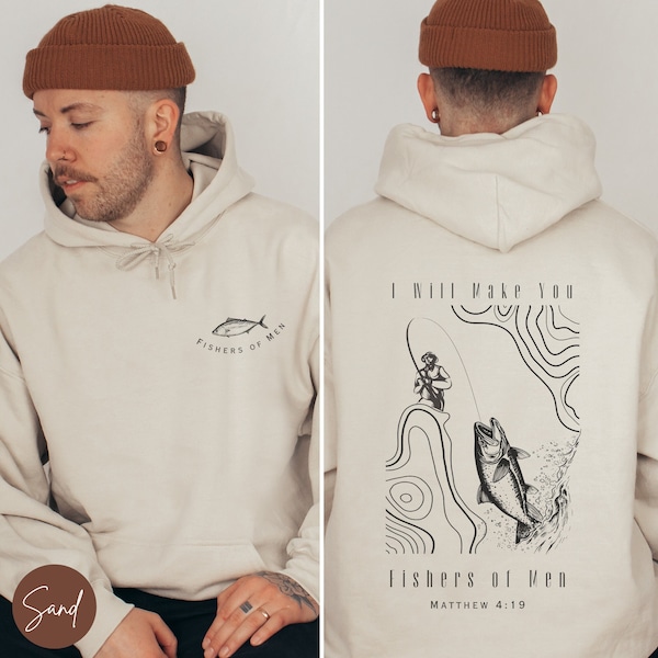 Fisher of Men Shirt, Religious apparel, Dad Faith hoodie, Mens gifts, Fathers day, Fishermen shirt, Bible verse hoodie, Christian clothing