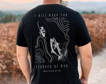 Fisher of Men Shirt, Religious apparel, Dad Faith tshirt, Mens gifts, Fathers day, Fishermen t-shirt, Bible verse shirt, Christian clothing,