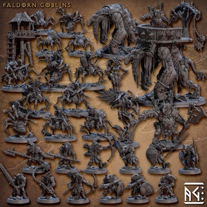 Faldorn Goblins Set 46 (Artisan Guild) Tabletop, RPG, Pathfinder, Dnd, Goblins, Troll, Baldur's Gate