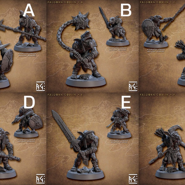 Faldorn Goblin Group (Artisan Guild) Tabletop, RPG, Pathfinder, Dnd, Goblins, Troll, Baldur's Gate