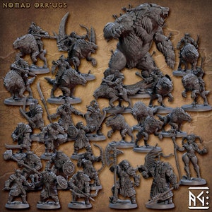 Nomad Orr&#39;ugs (Artisan Guild) Tabletop, RPG, Pathfinder, Dnd, Bear, Orc, Orge, Wolf, Worg, Cave, Baldur&#39;s Gate
