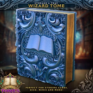 Wizard Tome Book | Dice Holder | D20 | Dice Holder | 3D Printed | Tabletop RPG | Fates End | Dungeons and Dragons Accessories