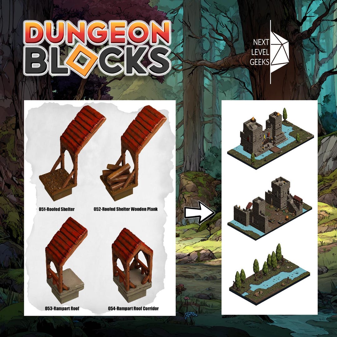 Dungeon Blocks - Pamparts & Ruins 051-054 - Battlefield - Battlemap - Etsy