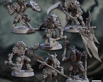 Gobor Warrior from Rise of the Beastmen Set (Artisan Guild) Tabletop, RPG, Pathfinder, Dnd, Minoc, Boss, Gobor, Warrior