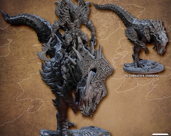 Lizardmen King - Tashokk the Great on Tyrannax (Artisan Guild) Tabletop, RPG, Pathfinder, Dnd, Tyrannax, Lizard, King, Tyrannosaur, Wyvern