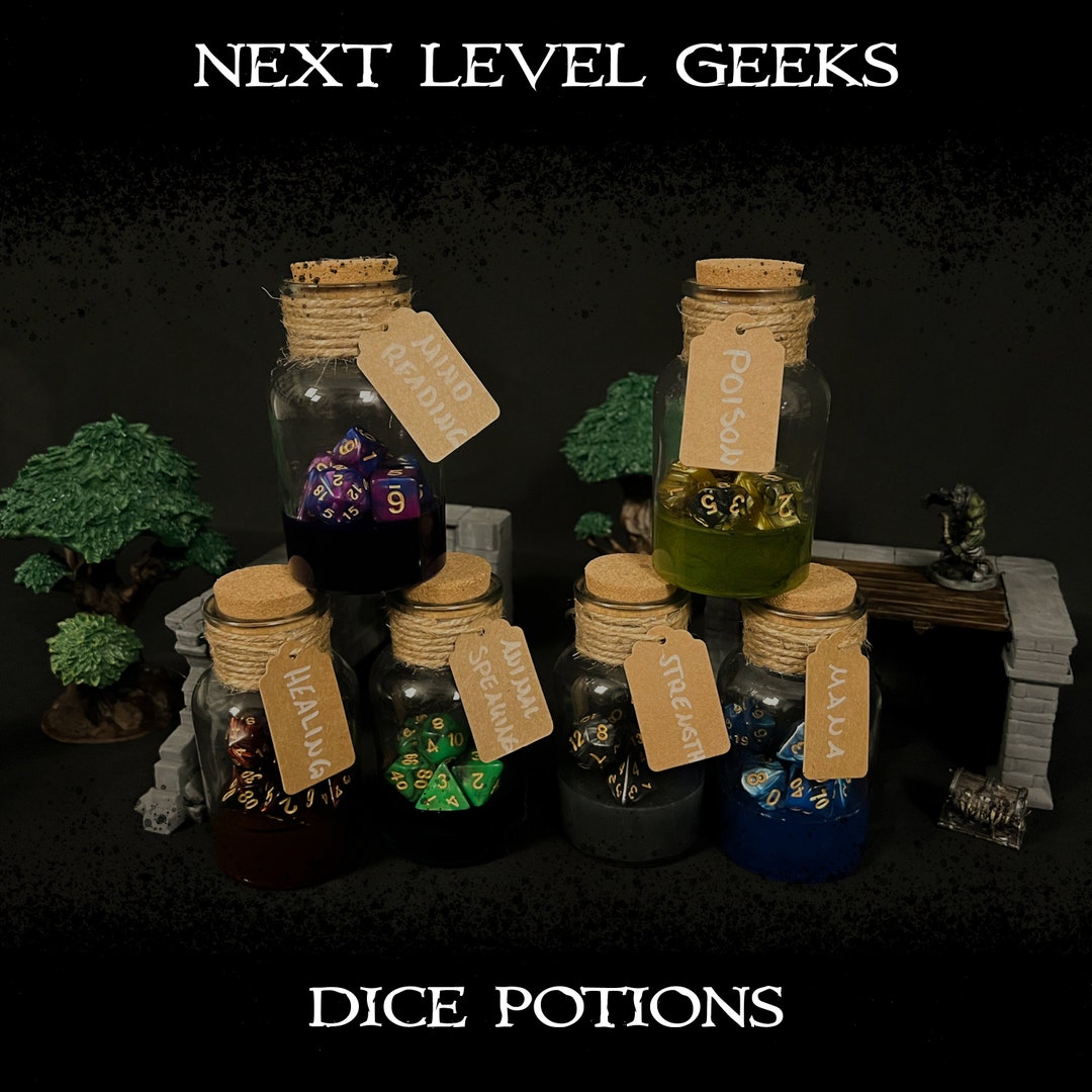 Dice Potion Resin nextlevelgeeks Healing Mana Strength Etsy