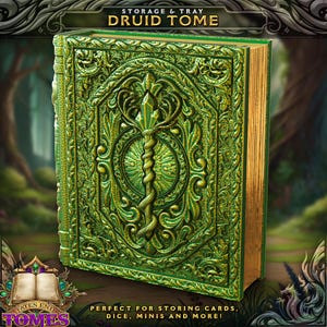 Druid Tome Book | Dice Holder | D20 | Dice Holder | 3D Printed | Tabletop RPG | Fates End | Dungeons and Dragons Accessories