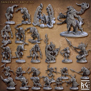 Sandfang Ratkins Set (Artisan Guild #51) Tabletop, RPG, Pathfinder, Dnd, Arcana, Rats, Baldurs Gate, Fighter, Mage