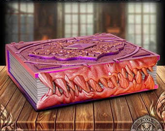 Mimic Tome Book | Dice Holder | D20 | Dice Holder | 3D Printed | Tabletop RPG | Fates End | Dungeons and Dragons Accessories