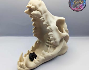 Wolf Skull Dice Tower | Dice Holder | D20 | Dice Holder | 3D Printed | Tabletop RPG | Creations | Dungeons and Dragons Accessory