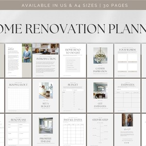 Home Renovation Printable Planner - Etsy