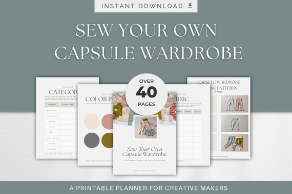 Sew Your Own Capsule Wardrobe Planner for Creative Makers and Sewists (Editable Canva Template + Printable))