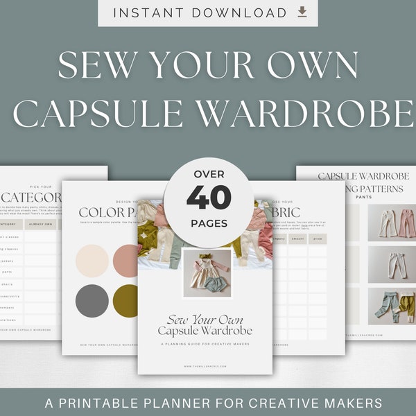 Sew Your Own Capsule Wardrobe Planner for Creative Makers and Sewists (Editable Canva Template + Printable))