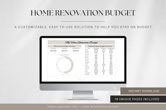 Home Renovation Budget for Google Sheets