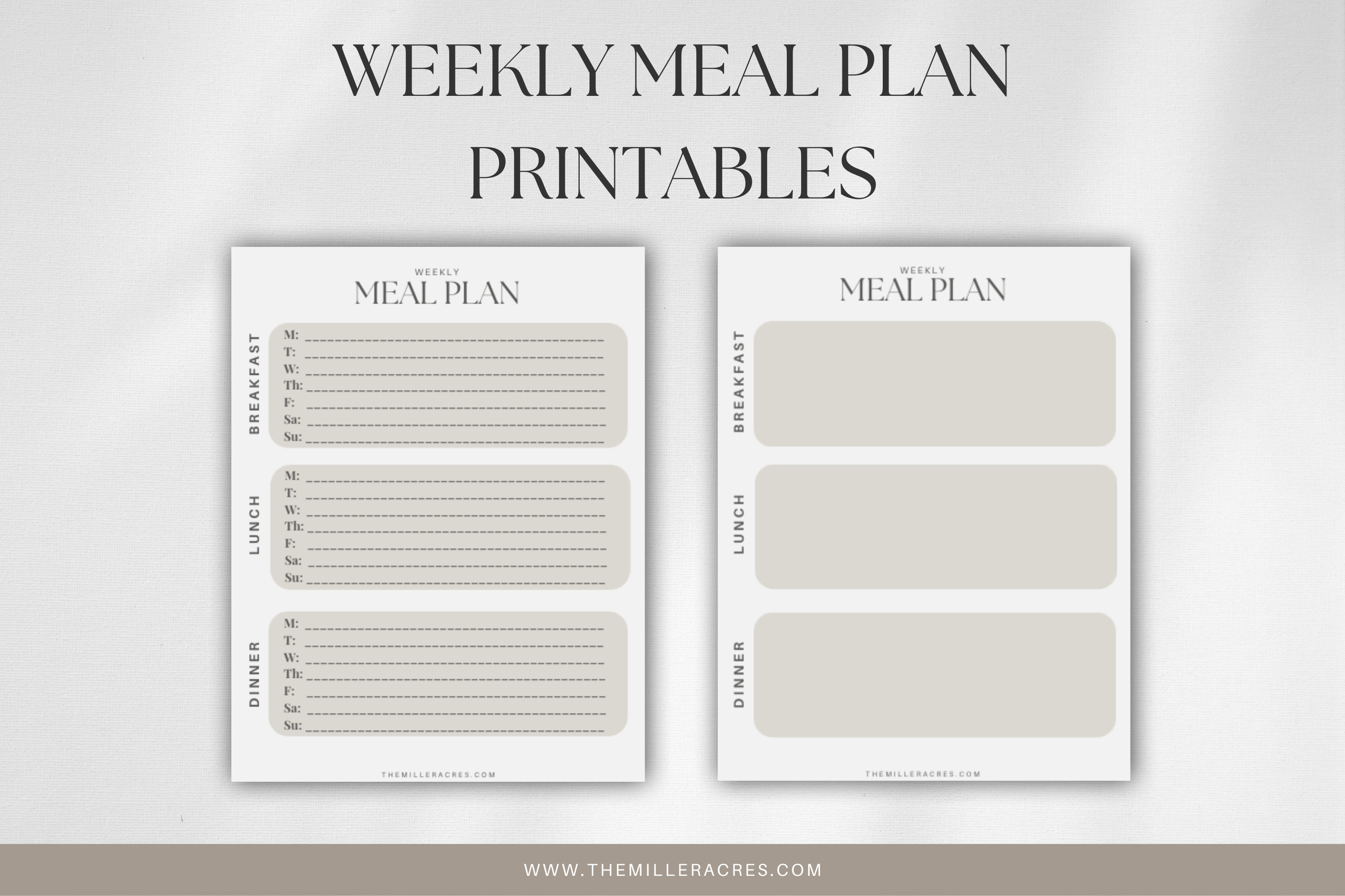 Weekly Meal Plan Printables - Etsy