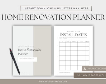 Home Renovation Printable Planner