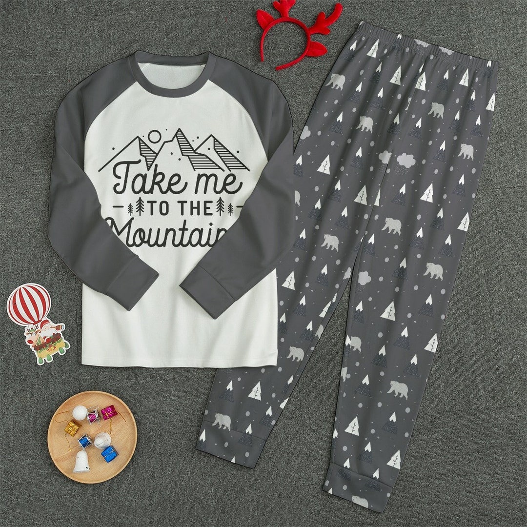 Ski Pajamas, Matching Pajama Set, Unisex Pajama Set, Polyester Pajamas
