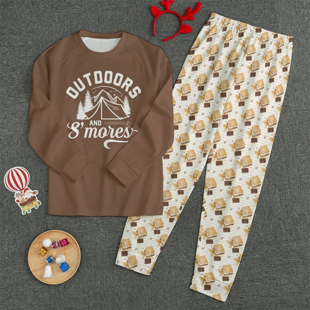 Camping Pajamas, Matching Pajama Set, Unisex Pajama Set, Polyester
