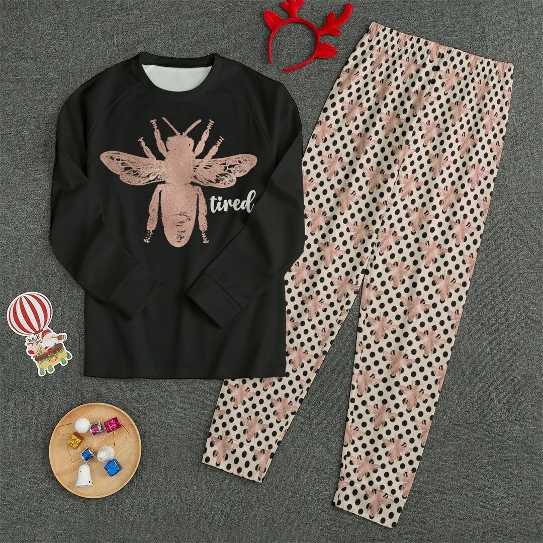 Bee Tired, Women's Pajama Set, Pajama Set for Women, Polyester Pajamas ...