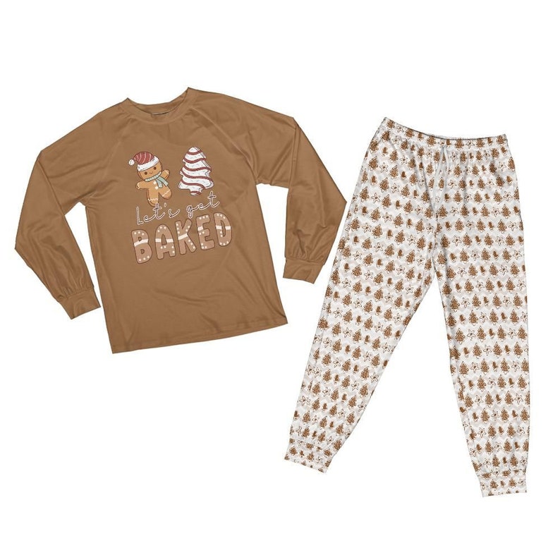 Gingerbread Matching Family Christmas Pajamas, Christmas Tree Cake