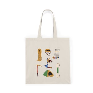 Custom climbing Natural Tote Bag, custom design, rock climb, outdoor enthusiast, adventure gifts, bouldering