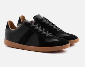 Beckett Simonon Morgen GAT Trainer Shoes Men 11.5 Black Leather Suede Replica