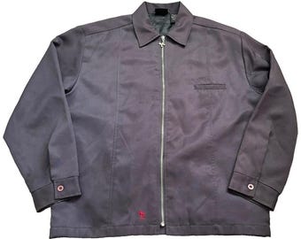 Y2K Kikwear California Skate Workwear Full Zip Jacket Men XL Gray Relax Fit 90s