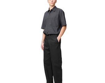 Lemaire Uniqlo U Wide Fit Barrel Chino Pants Men 35 Black 100% Cotton Utility