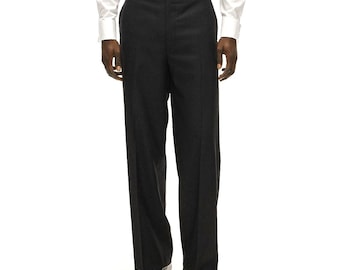 Y2K Banana Republic 100% Wool Dress Pants Men Black Relaxed Fit Made in Italy
